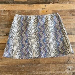 snake print mini skirt
